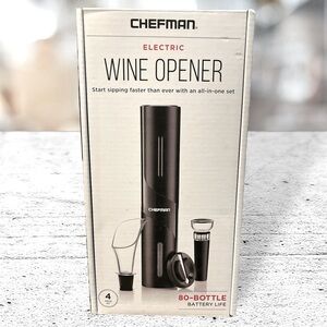 Chefman Electric Wine Opener Opens Bottles At Push Of Button Battery Operated